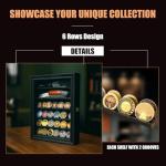 DecoWoodo Knife Display Case with HD Tempered Glass & Removable Shelves, Wall Mountable Wood Knife Shadow Box for Collections - 10.9" W x 13.8" H x 2.1" D, Black