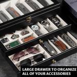 Yoimori Knife Display Case, 3-Layer Pocket Knife Case Display & Storage Knives, Solid Wood Knife Case for Collections, Gift for Boyfriend Fathers Day Birthday Gifts(Black)