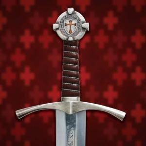 VBM Blades Handmade Medieval The Accolade Sword of The Knights Templar Replica, Viking Sword with Scabbard, Stainless Steel Blade, Decoration, Collection, Cosplay, (Templar)