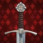VBM Blades Handmade Medieval The Accolade Sword of The Knights Templar Replica, Viking Sword with Scabbard, Stainless Steel Blade, Decoration, Collection, Cosplay, (Templar)