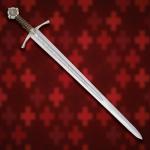 VBM Blades Handmade Medieval The Accolade Sword of The Knights Templar Replica, Viking Sword with Scabbard, Stainless Steel Blade, Decoration, Collection, Cosplay, (Templar)