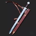 VBM Blades Handmade Medieval The Accolade Sword of The Knights Templar Replica, Viking Sword with Scabbard, Stainless Steel Blade, Decoration, Collection, Cosplay, (Templar)