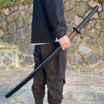 BJDJ Katana Sword high Toughness Polypropylene Performing Training (41") Black Katana Practice Scabbard Cosplay Aikido (Brown)