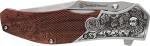 Smith & Wesson Accessories Smith & Wesson Unwavered Folder Featuring Engraved Rosewood Handle, Drop Point Blade, and 8Cr13MoV Stainless Steel,Brown