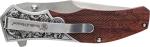 Smith & Wesson Accessories Smith & Wesson Unwavered Folder Featuring Engraved Rosewood Handle, Drop Point Blade, and 8Cr13MoV Stainless Steel,Brown