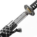 YONG XIN SWORD-Samurai Katana Sword, Japanese Handmade, Practical, 1045 Carbon Steel, Tempered/Clay Tempered, Full Tang, Sharp, Scabbard