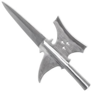 Armory Replicas™ Coup De Grâce Medieval Triple Edge Templar Knight Halberd Spearhead, Functional Historical Replica, Predrilled for Custom Handle, High Carbon Steel, 22.86 Inches