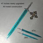 Heartcos 47" Ludwig Sword Full Metal Lengthen,Moonlight Cursed Holy Sword with Pegboard,for Cosplay,Diaplay