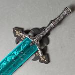 Heartcos 47" Ludwig Sword Full Metal Lengthen,Moonlight Cursed Holy Sword with Pegboard,for Cosplay,Diaplay