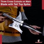 Armory Replicas™ Coup De Grâce Medieval Triple Edge Templar Knight Halberd Spearhead, Functional Historical Replica, Predrilled for Custom Handle, High Carbon Steel, 22.86 Inches