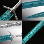Heartcos 47" Ludwig Sword Full Metal Lengthen,Moonlight Cursed Holy Sword with Pegboard,for Cosplay,Diaplay