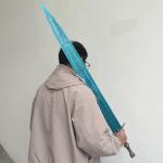 Heartcos 47" Ludwig Sword Full Metal Lengthen,Moonlight Cursed Holy Sword with Pegboard,for Cosplay,Diaplay