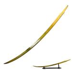 118cm Full Length Gold Stainless Steel Malenia Prosthetic Hand Blade Replica Sword with Base Stand