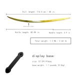 118cm Full Length Gold Stainless Steel Malenia Prosthetic Hand Blade Replica Sword with Base Stand