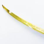 118cm Full Length Gold Stainless Steel Malenia Prosthetic Hand Blade Replica Sword with Base Stand