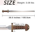 40 Inch Viking Sword of Ragnar Lothbrok - Viking Sword of Kings Ragnar Sword - Viking Sword Real Functional Sword - Real Viking Sword Viking Sword Real Weapon, Handmade Valentine Gifts Tools