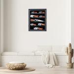 Jinchuan Knife Display Case - Pocket Knife Stand for Collections - Military Folding Knife Shadow Box Wall Cabinet with Uv Protection Acrylic Lockable,Small Black