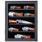 Jinchuan Knife Display Case - Pocket Knife Stand for Collections - Military Folding Knife Shadow Box Wall Cabinet with Uv Protection Acrylic Lockable,Small Black