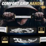 Purple Dragon Tanto Fixed Blade Knife,Outdoor Bushcraft and Survival Knife,Full Tang Outdoor Knives 2 in 1,Ideal for Camping,Hiking-Outdoor Knives Christmas Gift for Men and Women