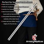 Armory Replicas™ Sasuke Kusanagi Sword Replica - 40-Inch Stainless Steel Blade with White and Black Scabbard - Perfect for Naruto Anime Collectors