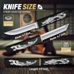 Purple Dragon Tanto Fixed Blade Knife,Outdoor Bushcraft and Survival Knife,Full Tang Outdoor Knives 2 in 1,Ideal for Camping,Hiking-Outdoor Knives Christmas Gift for Men and Women