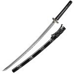 YONG XIN SWORD-Samurai Katana Sword, Japanese Handmade, Practical, 1045 Carbon Steel, Tempered/Clay Tempered, Full Tang, Sharp, Scabbard
