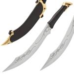 United Cutlery Lord of The Rings Elven Knife of Strider | LOTR Officially Licensed Reproduction | Stainless Steel Blade | Wooden Wall Plaque | Certificate of Authenticity | Full Size Replica