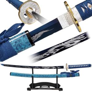 eroton Katana Sword -1045/1060/1095 high Carbon Cold Steel Full Tang Steel Japanese Samurai Sword, Unique Gift for Martial Arts and Sword Collectors