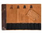 Aaron Leather Goods Vendimia Estilo Leather Knife Roll Storage Bag, Elastic and Expandable 10 Pockets, Adjustable/Detachable Shoulder Strap, Travel-Friendly Chef Knife Case Roll (Caramel, Leather)