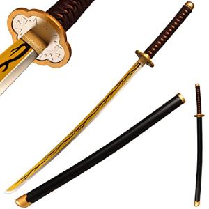 Sword fort Handmade Katana Anime Cosplay Sword, Carbon Steel Demon Sword Real Metal-Kaigaku