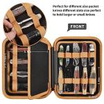 ANKHOH Knife Display Case for Butterfly Knives, 24+ Folding Knife Collection Storage Organizer Holder, Small Knives Protector Box for Tactical/Hunting/Edc/Survival (Brown)