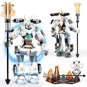 HIGH GODO Samurai Mech Warrior Building Sets, Robot with Long Swords Shields Display Base Building Toy Set, 1588 Pieces Creative Collectible Ninja Gift Set for Adults Man Teens 14+