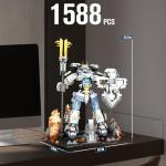 HIGH GODO Samurai Mech Warrior Building Sets, Robot with Long Swords Shields Display Base Building Toy Set, 1588 Pieces Creative Collectible Ninja Gift Set for Adults Man Teens 14+