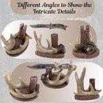 Bear Blade Knife with Carved Handle and Stand