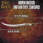 The Hobbit Mirkwood Infantry Sword Replica | Officially Licensed | Bronze-Finished Hilt | Wall Mount | LOTR Collectible | Certificate of Authenticity