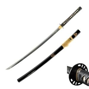 Handmade Sword - Fully Functional Hattori Hanzo Kill Bill Bill’s Katana Sword, 1045 Carbon Steel, Hand Forged Heat Tempered, Full Tang, Sharp, Black Scabbard