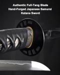 Handmade Sword - Fully Functional Hattori Hanzo Kill Bill Bill’s Katana Sword, 1045 Carbon Steel, Hand Forged Heat Tempered, Full Tang, Sharp, Black Scabbard