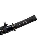 Japanese Short Katana Samurai Real Tanto 20Inch Spring Steel 9260 Flame Black Blade Steel Oil Tempered Full Tang