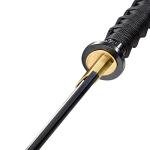 Japanese Short Katana Samurai Real Tanto 20Inch Spring Steel 9260 Flame Black Blade Steel Oil Tempered Full Tang