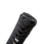 Japanese Short Katana Samurai Real Tanto 20Inch Spring Steel 9260 Flame Black Blade Steel Oil Tempered Full Tang