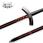 Sword Valley Medieval Knight Stainless Steel Longsword, Oath-Style with Scabbard, Collectible Decor, Full Length 115cm (Red & Black)