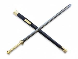 LOONGSWORD Han Jian Chinese Sword – Hand-Forged High Carbon Steel Blade, Full Tang Martial Arts Jian with Alloy Fittings, Wooden Scabbard – Collectible Sword for Display & Training
