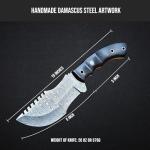 BIGCAT ROAR Black Jaguar - Handmade Damascus Steel Tracker Knife 10" - Full Tang Fixed Blade - Micarta Handle & Leather Sheath - Bushcraft, Outdoor Camping & Survival Hunting Knife - Collector Gifts