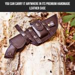 BIGCAT ROAR Black Jaguar - Handmade Damascus Steel Tracker Knife 10" - Full Tang Fixed Blade - Micarta Handle & Leather Sheath - Bushcraft, Outdoor Camping & Survival Hunting Knife - Collector Gifts