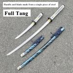 2pc Japanese Ghost of Tsushima Cosplay Replica Sword Sharp Real Sword Hand-Forged 1045 Steel Katana Set with Display Stand and Belt,Jin Sakai‌‌ Katana,for Collecting, Cosplay