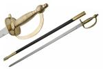 SZCO 40" 1840 NCO Sword Replica – Decorative Collectible Ceremonial Sword with Brass Guard, Pommel, Gold Handle & Scabbard – Civil War Reenactment Officer Saber for Adults