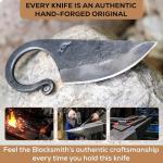 Toferner Celtic Pocket Knife, Hand Forged Fixed Blade Knives, Hardened Blade, Vintage Knife, Art Collection