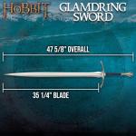 Gandalf's Glamdring Sword | The Hobbit Trilogy Replica | Stainless Steel Blade | Wooden Display Plaque | Certificate of Authenticity | 47 5/8" Overall