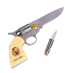 SIXNEW agore Jesse James Gun and Bullet Knife Set: Frontier Enthusiast's Collectors Item
