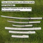 3pc Set Japanese Samurai Sword with Display Stand,Iaido Katana Engraved with Dragon Pattern On The Scabbard Carbon Steel Blade Real Sword for Display Decoration and Gift